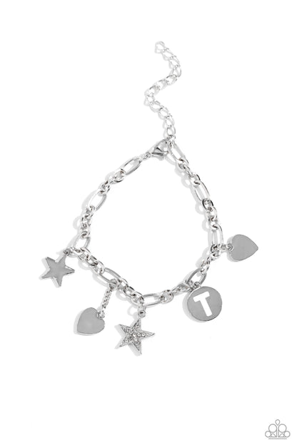 Legacy Letters - White - T Bracelet - Jewelry by Bretta