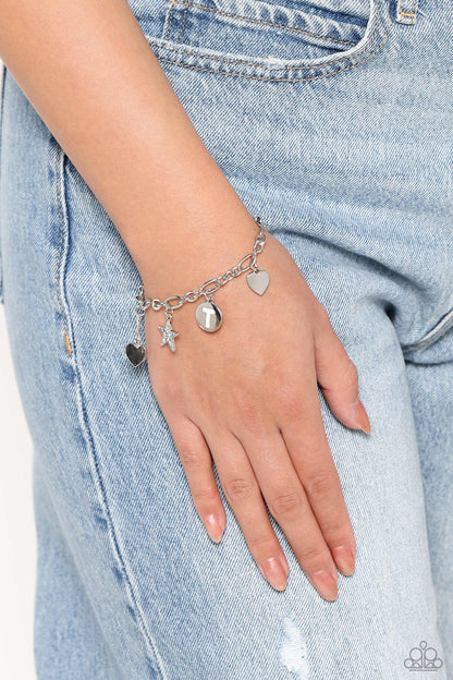 Legacy Letters - White - T Bracelet - Jewelry by Bretta