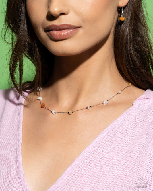 Narrow Novelty White Necklace - Jewelry by Bretta