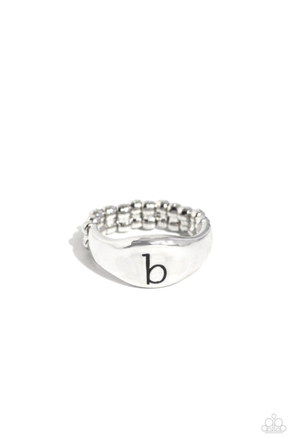 Monogram Memento Silver - B Ring - Jewelry by Bretta