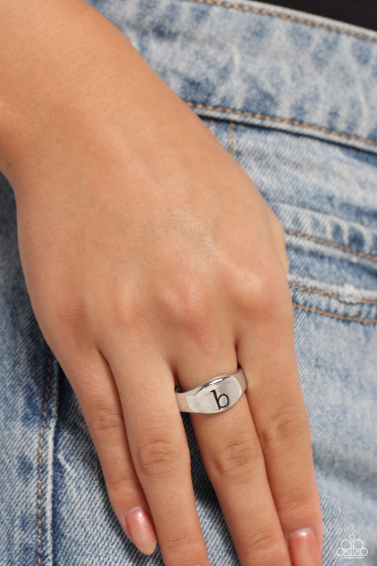 Monogram Memento Silver - B Ring - Jewelry by Bretta