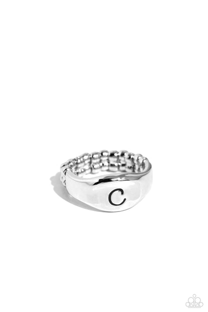 Monogram Memento Silver - C Ring - Jewelry by Bretta