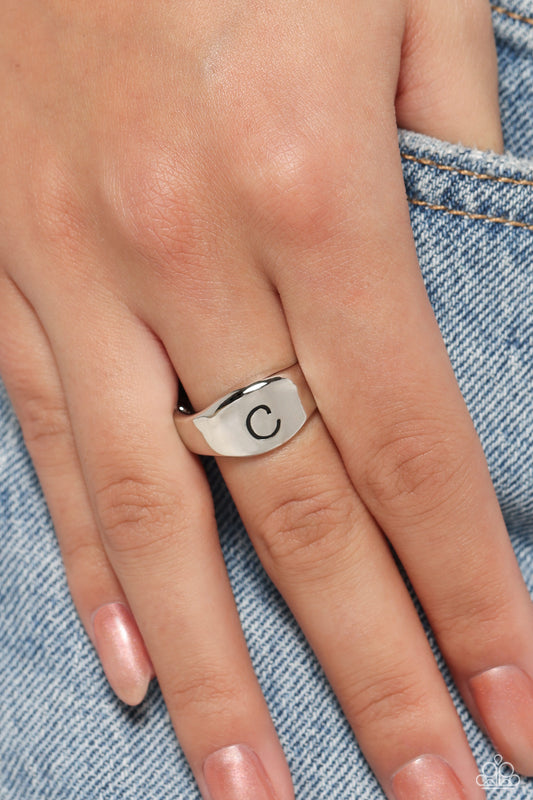 Monogram Memento Silver - C Ring - Jewelry by Bretta