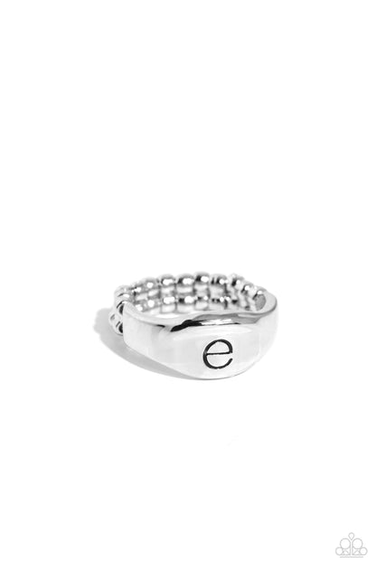 Monogram Memento Silver - E Ring - Jewelry by Bretta