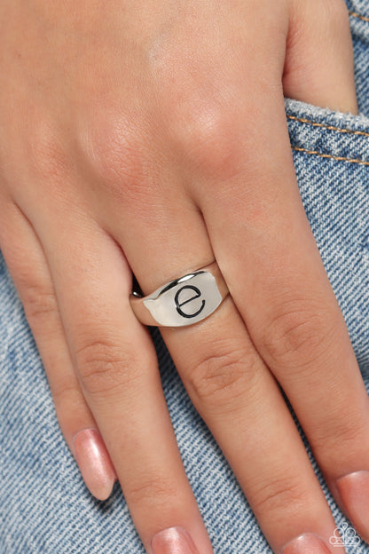 Monogram Memento Silver - E Ring - Jewelry by Bretta