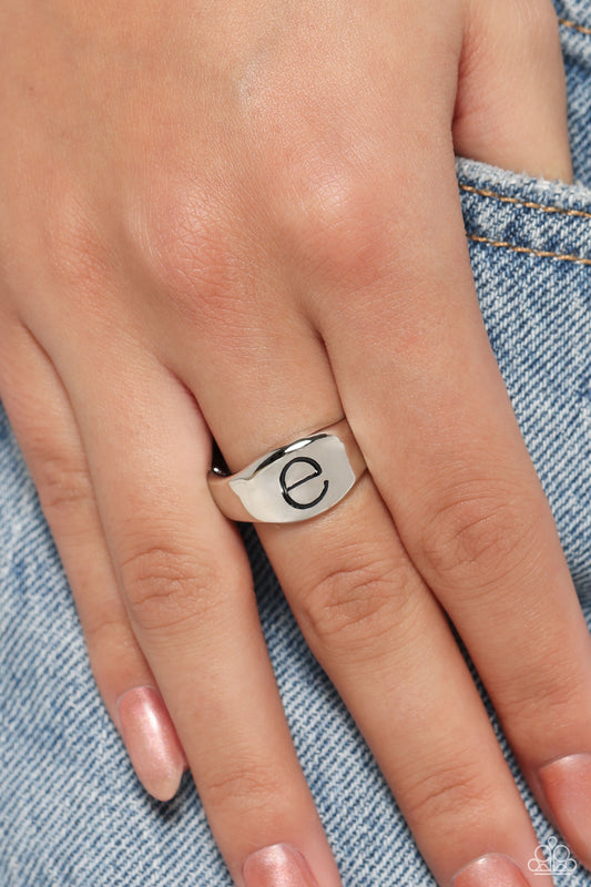 Monogram Memento Silver - E Ring - Jewelry by Bretta
