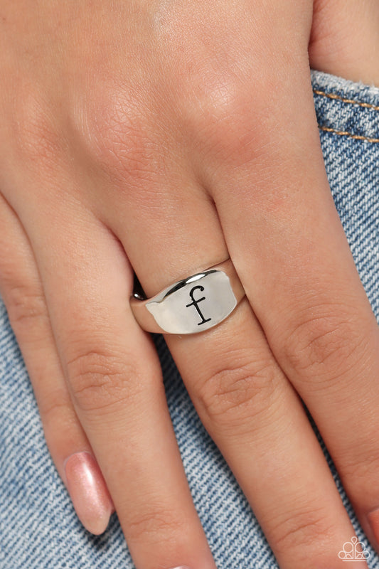 Monogram Memento Silver - F Ring - Jewelry by Bretta