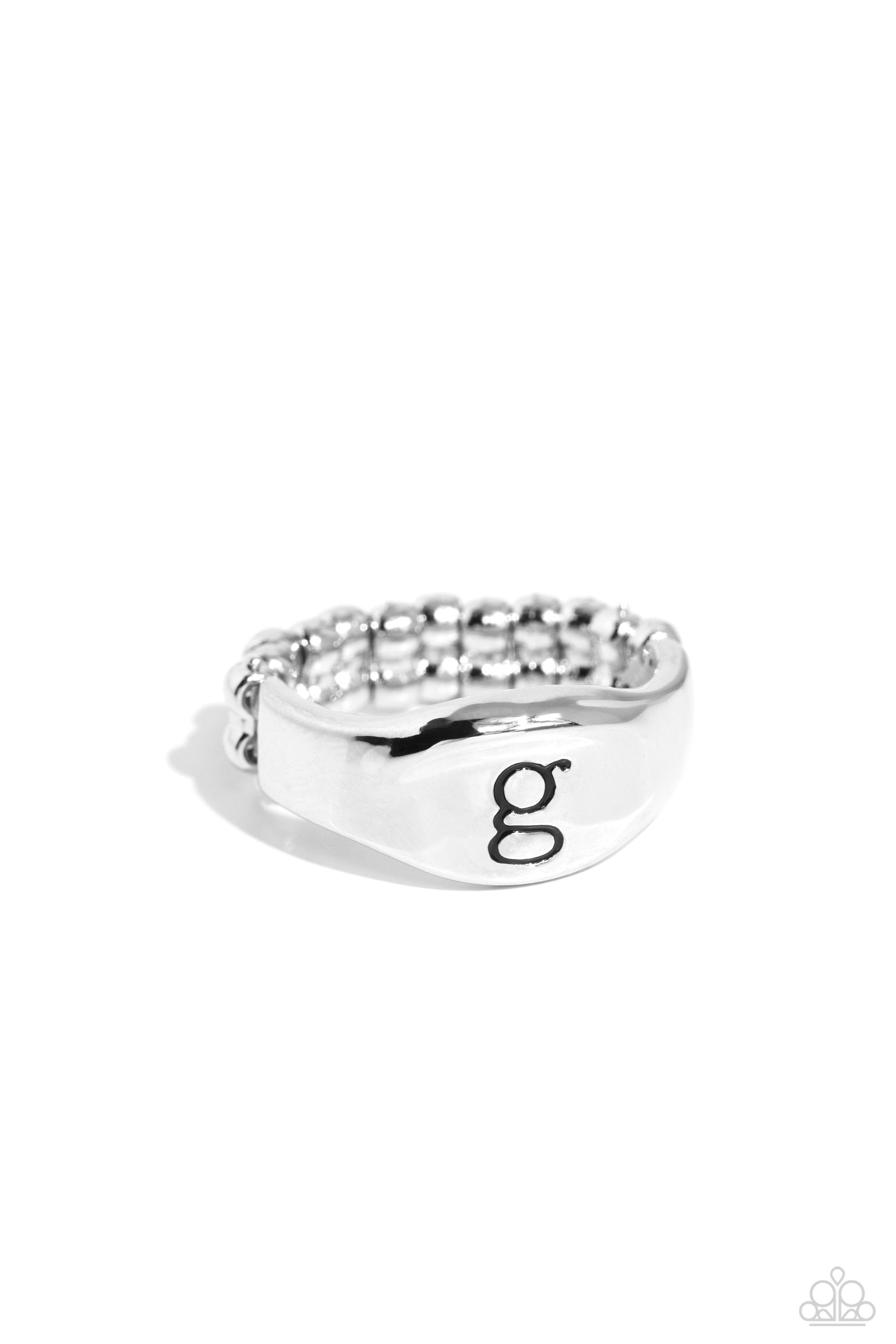 Monogram Memento Silver - G Ring - Jewelry by Bretta