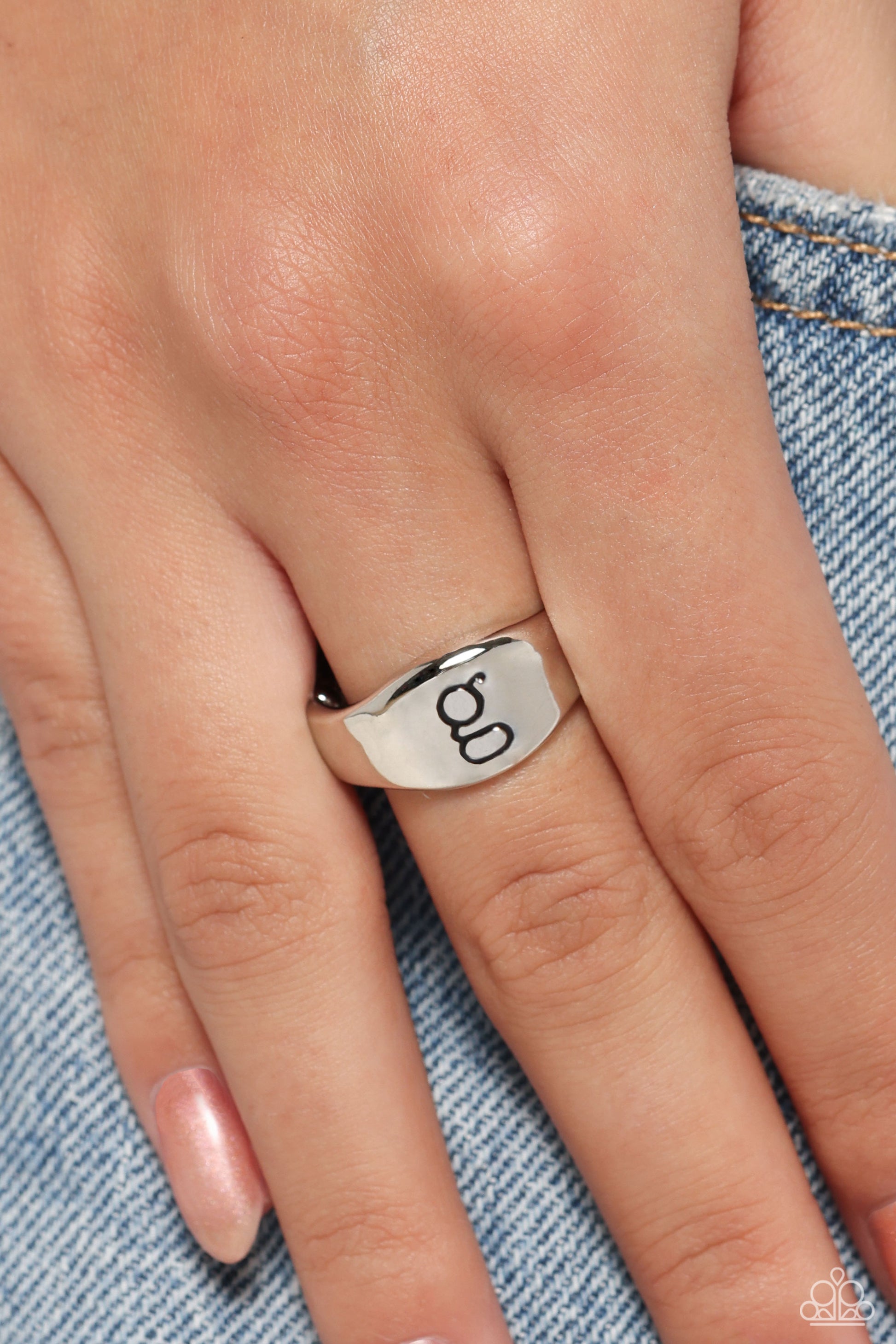 Monogram Memento Silver - G Ring - Jewelry by Bretta