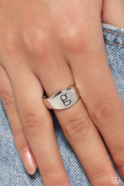 Monogram Memento Silver - G Ring - Jewelry by Bretta