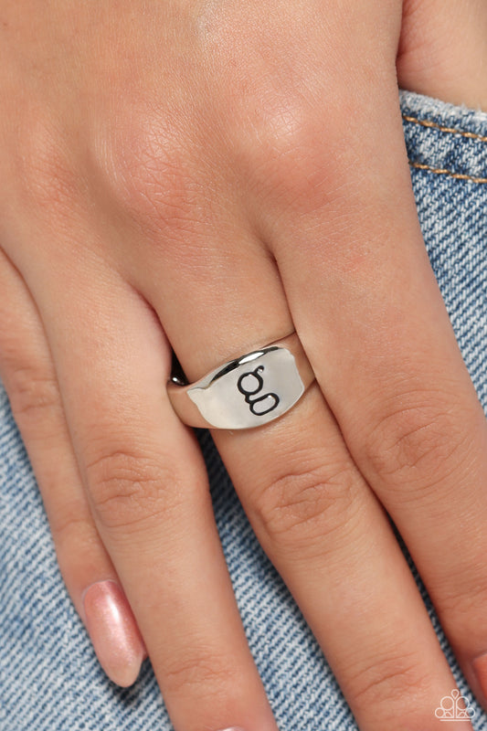 Monogram Memento Silver - G Ring - Jewelry by Bretta