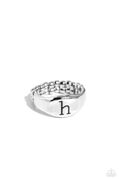 Monogram Memento Silver - H Ring - Jewelry by Bretta