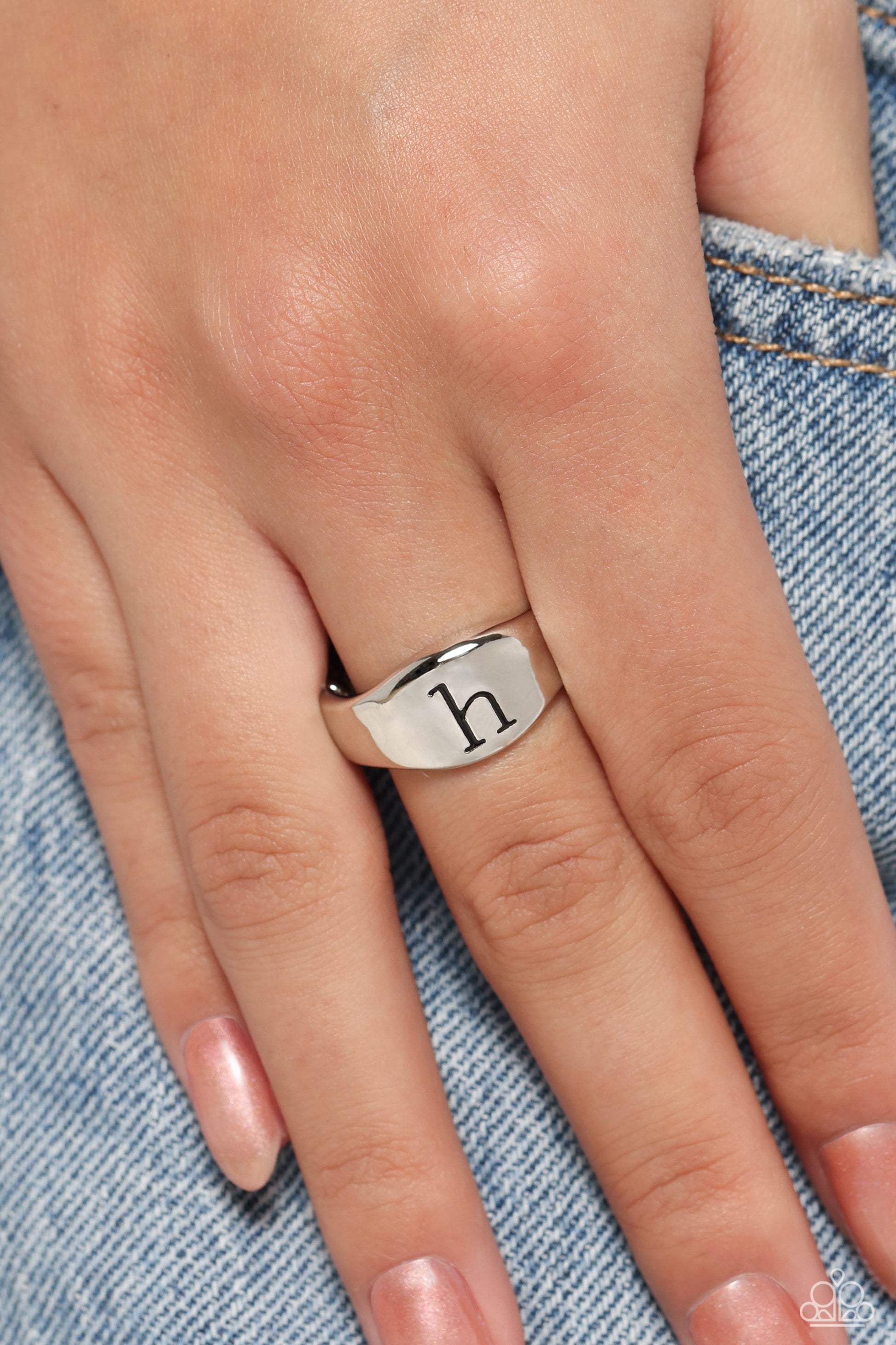 Monogram Memento Silver - H Ring - Jewelry by Bretta