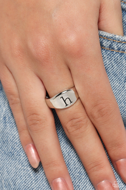 Monogram Memento Silver - H Ring - Jewelry by Bretta