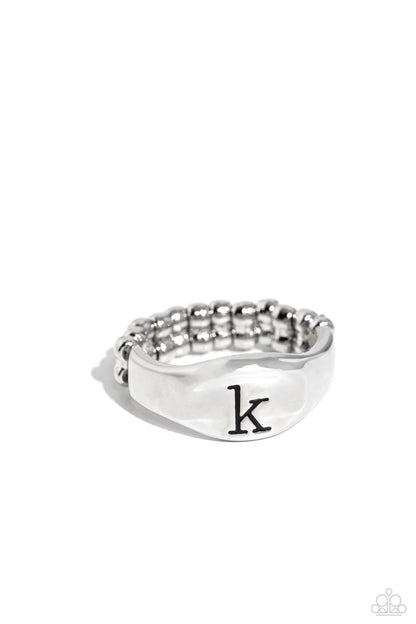 Monogram Memento Silver - K Ring - Jewelry by Bretta