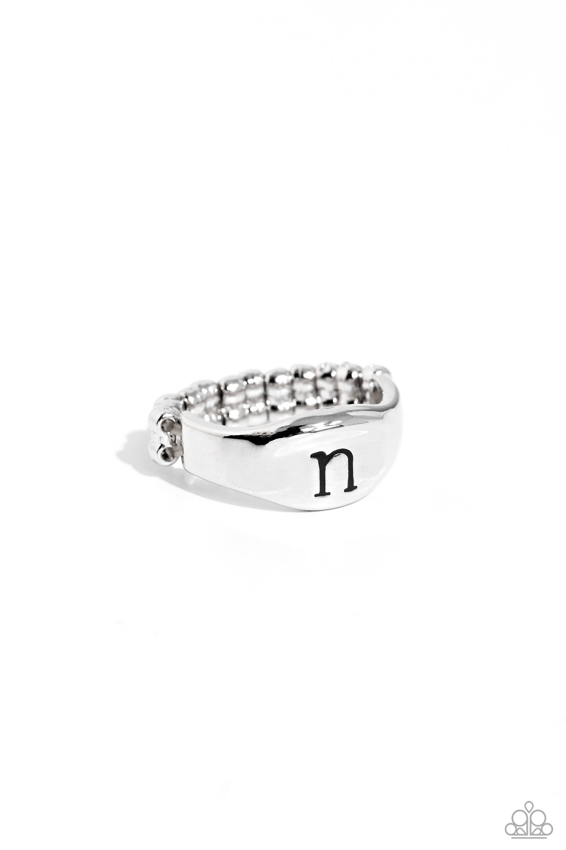 Monogram Memento Silver - N Ring - Jewelry by Bretta