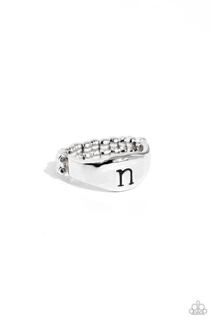 Monogram Memento Silver - N Ring - Jewelry by Bretta