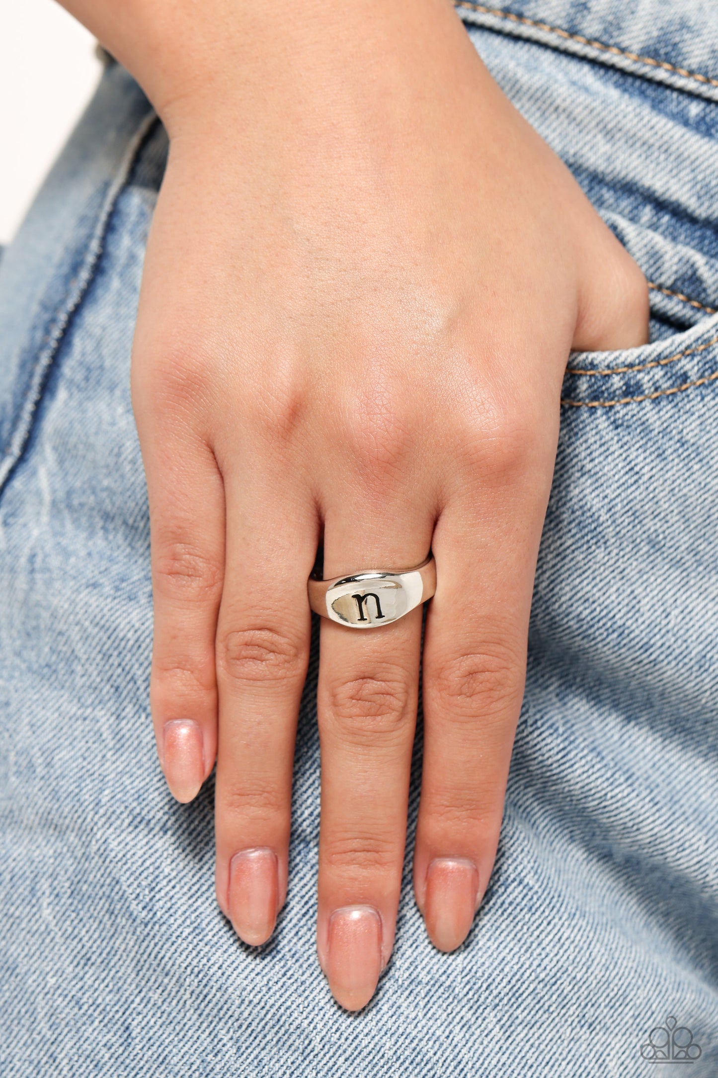 Monogram Memento Silver - N Ring - Jewelry by Bretta