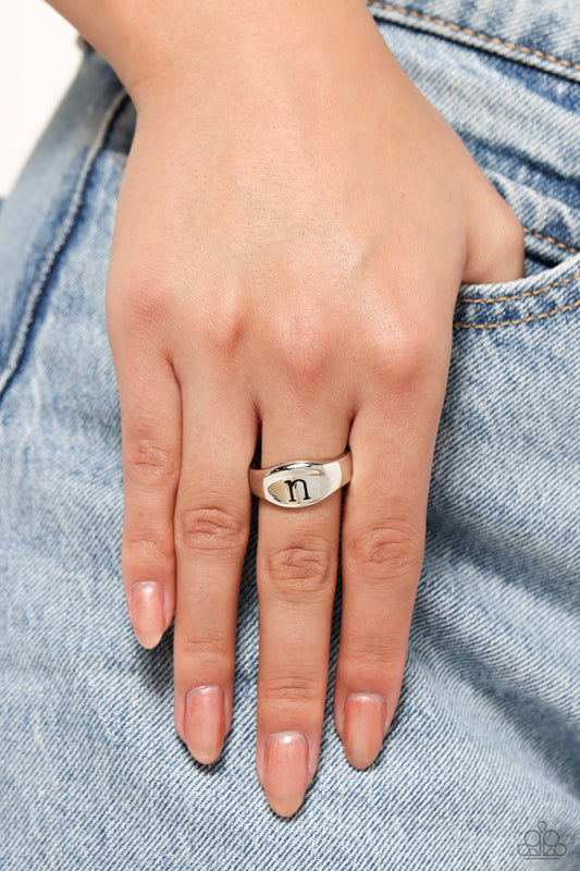 Monogram Memento Silver - N Ring - Jewelry by Bretta
