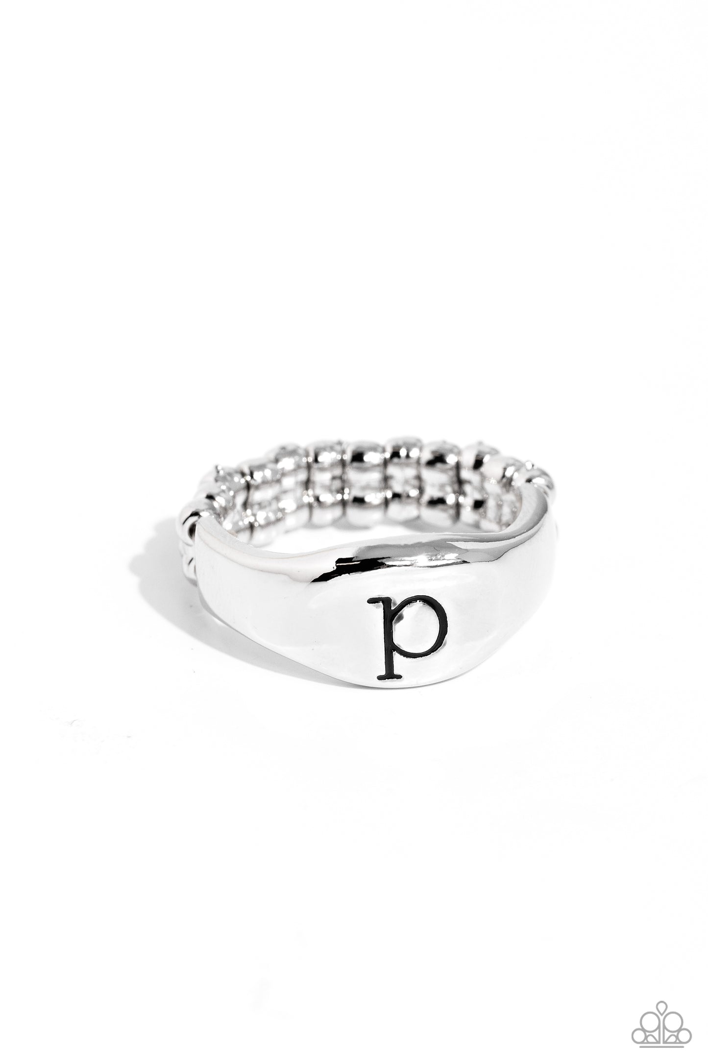 Monogram Memento Silver - P Ring - Jewelry by Bretta