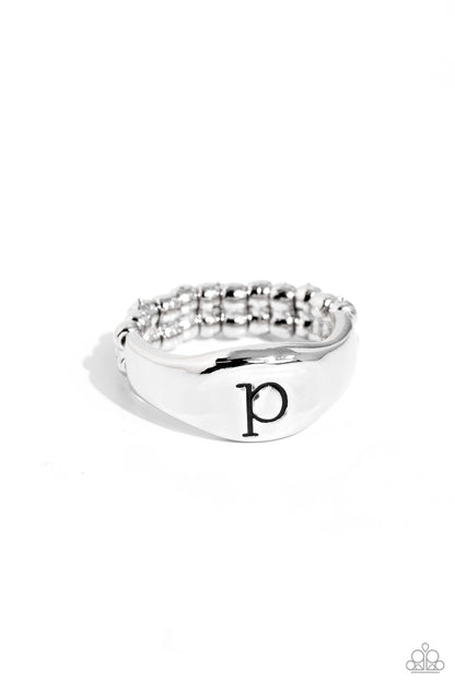 Monogram Memento Silver - P Ring - Jewelry by Bretta