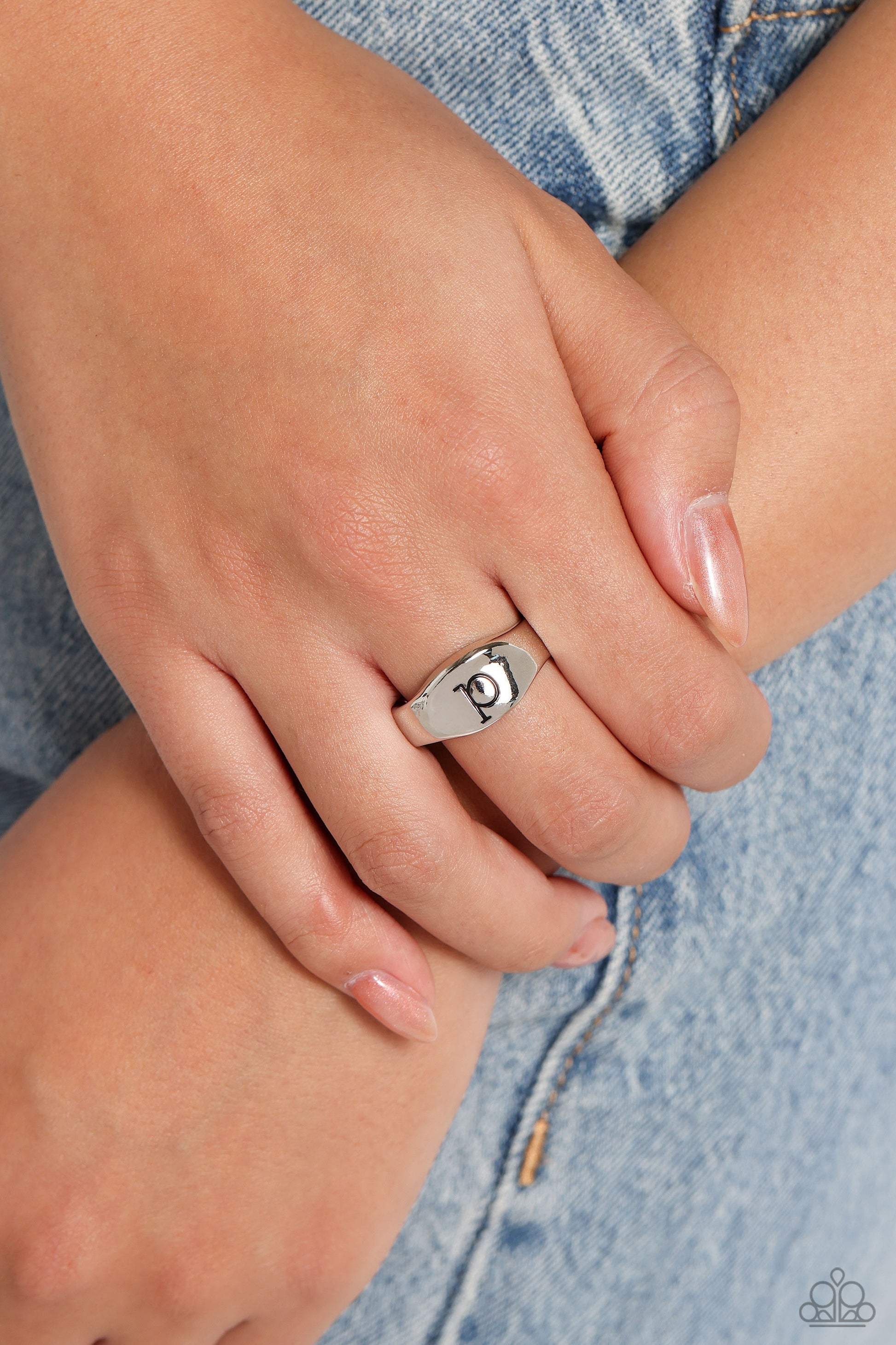 Monogram Memento Silver - P Ring - Jewelry by Bretta