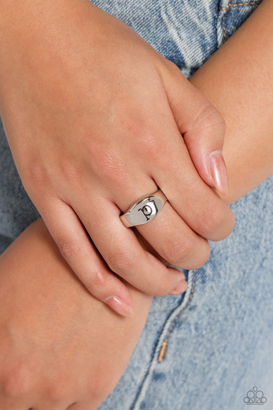 Monogram Memento Silver - P Ring - Jewelry by Bretta