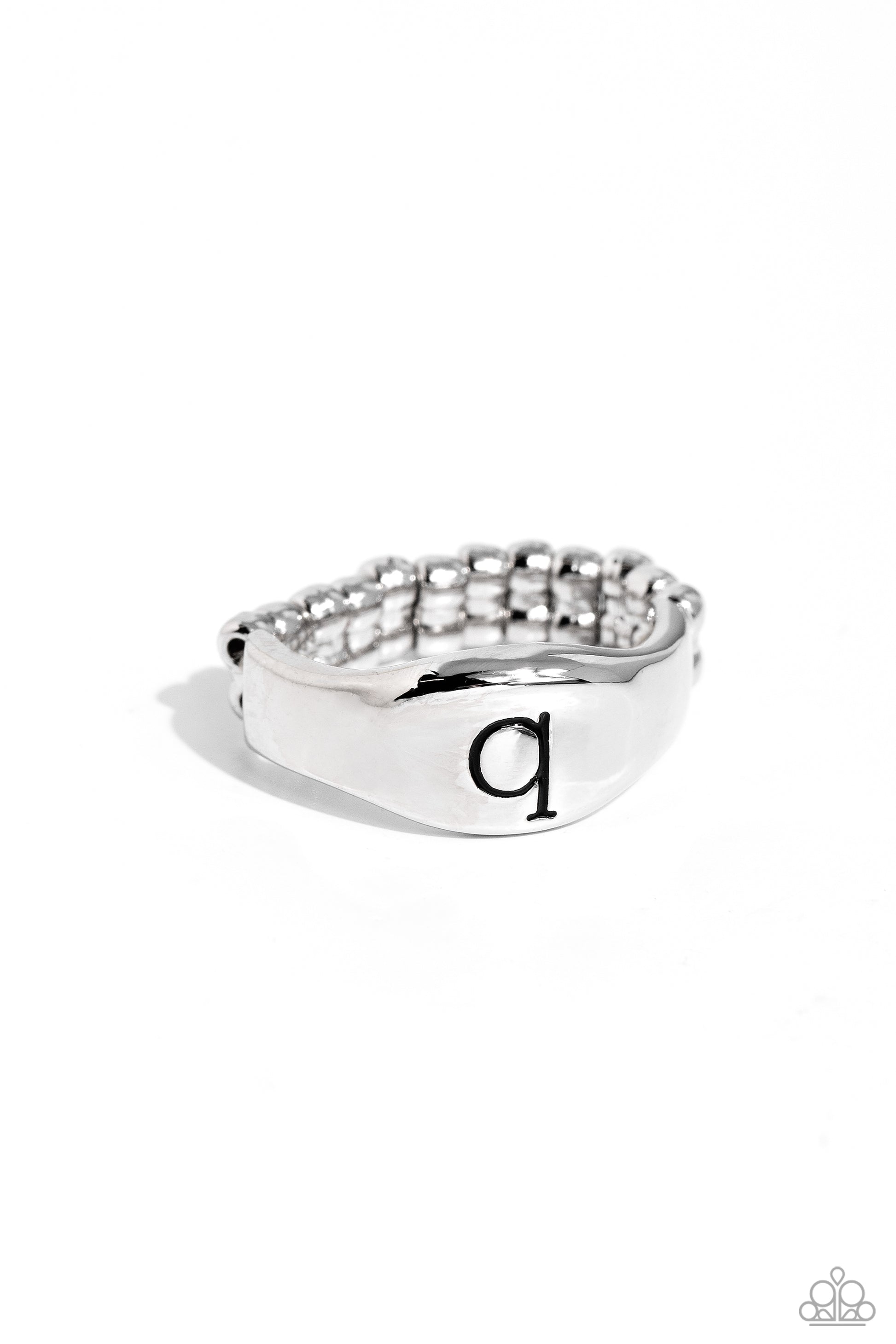 Monogram Memento Silver - Q Ring - Jewelry by Bretta