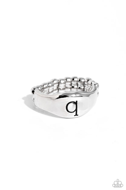 Monogram Memento Silver - Q Ring - Jewelry by Bretta