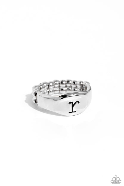 Monogram Memento Silver - R Ring - Jewelry by Bretta