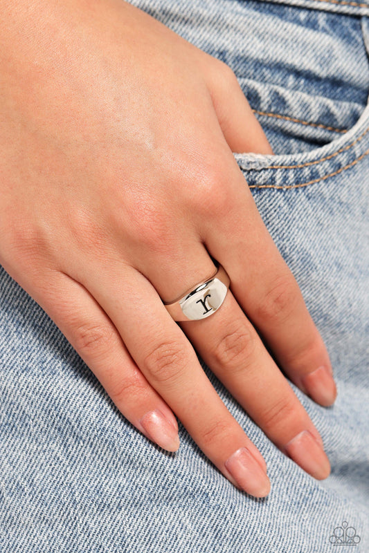 Monogram Memento Silver - R Ring - Jewelry by Bretta