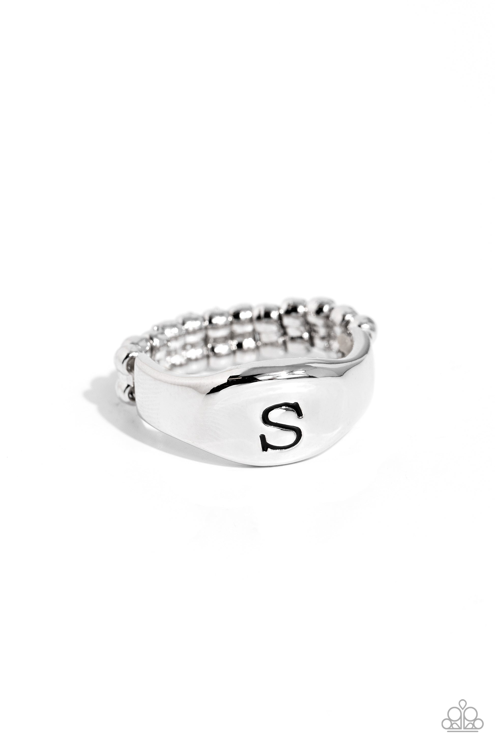 Monogram Memento Silver - S Ring - Jewelry by Bretta