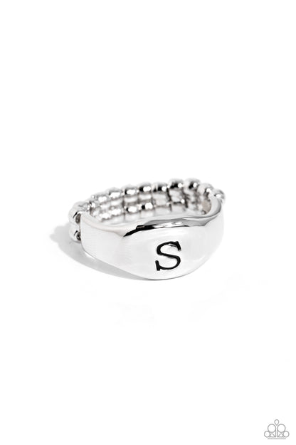 Monogram Memento Silver - S Ring - Jewelry by Bretta