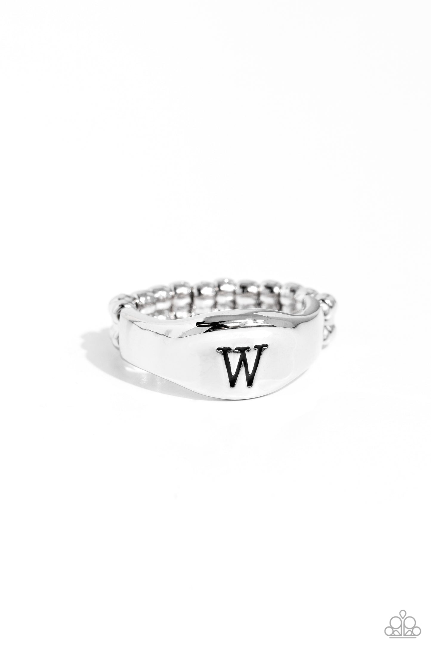 Monogram Memento Silver -  W Ring - Jewelry by Bretta