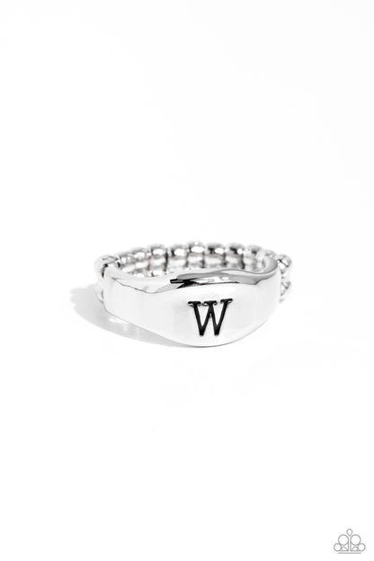Monogram Memento Silver -  W Ring - Jewelry by Bretta