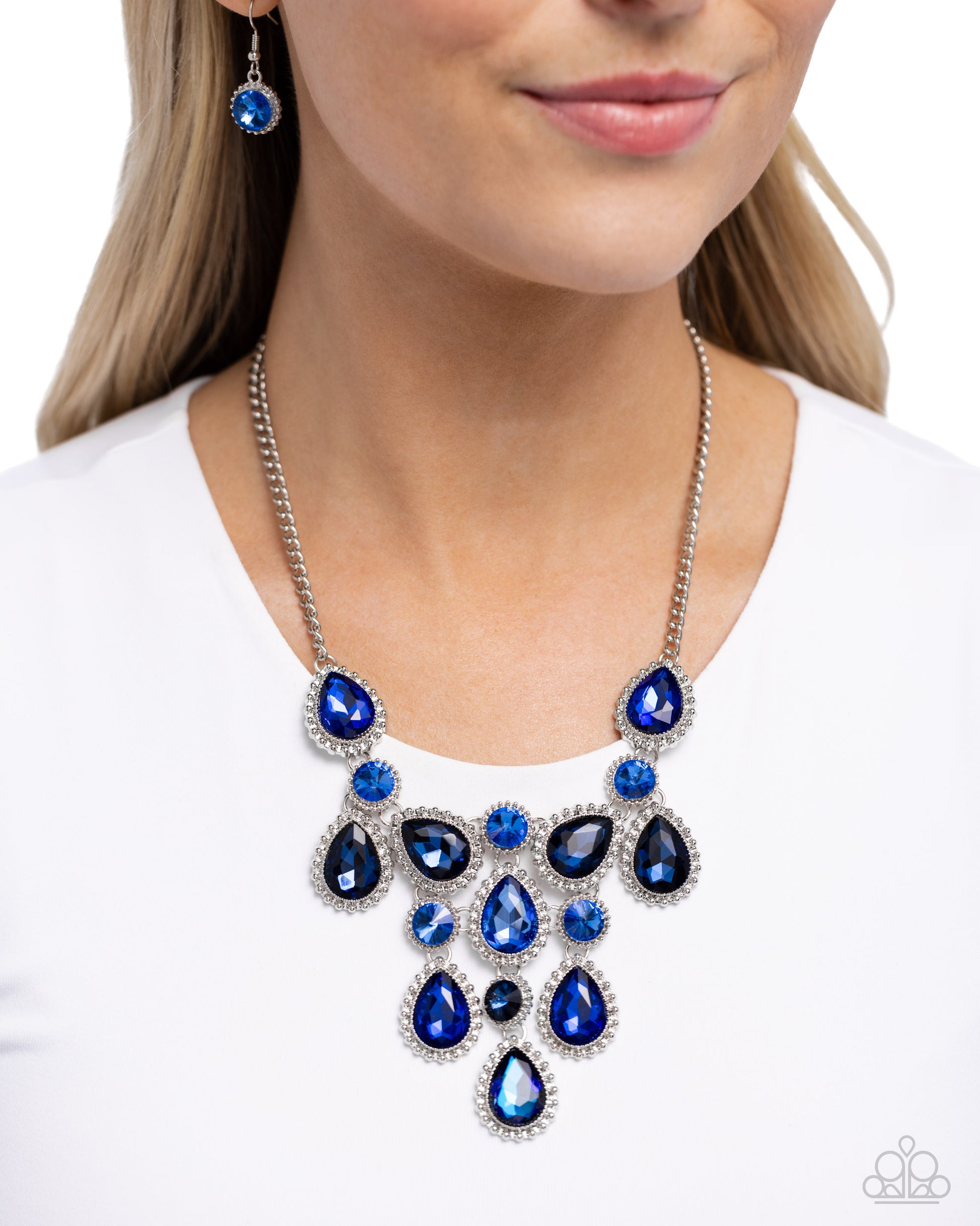Dripping in Dazzle Blue Necklace - Jewelry by Bretta