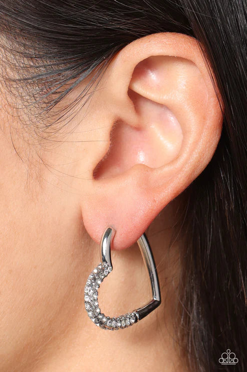 Be Mine,Valentine? White Earrings 