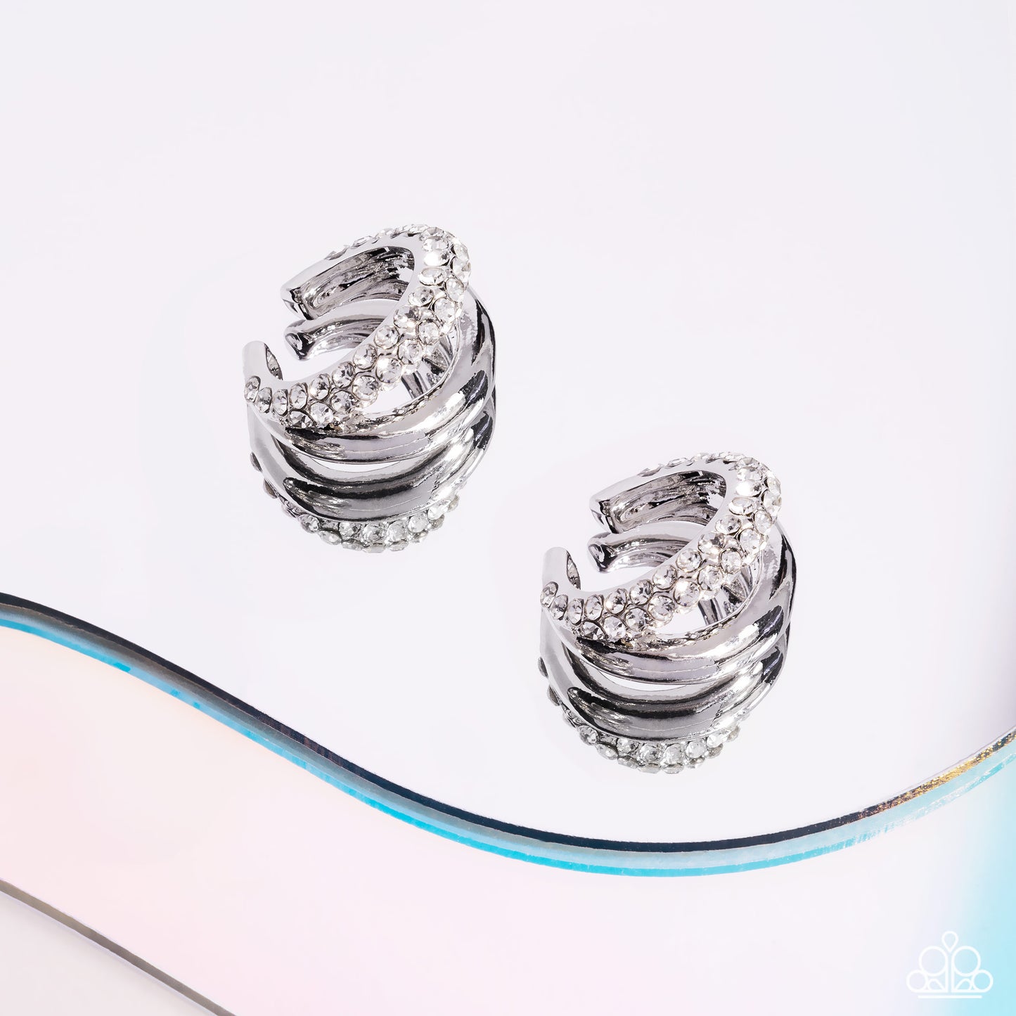 Sizzling Spotlight White Ear Cuff - Jewelry by Bretta