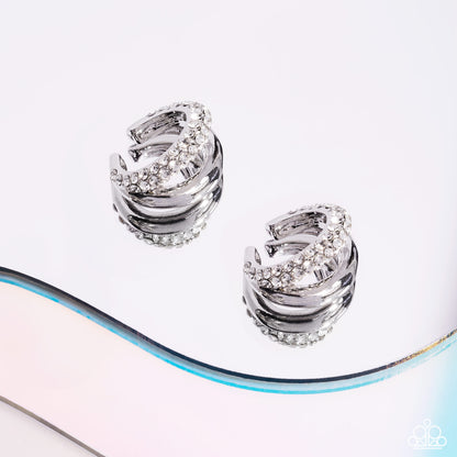 Sizzling Spotlight White Ear Cuff - Jewelry by Bretta