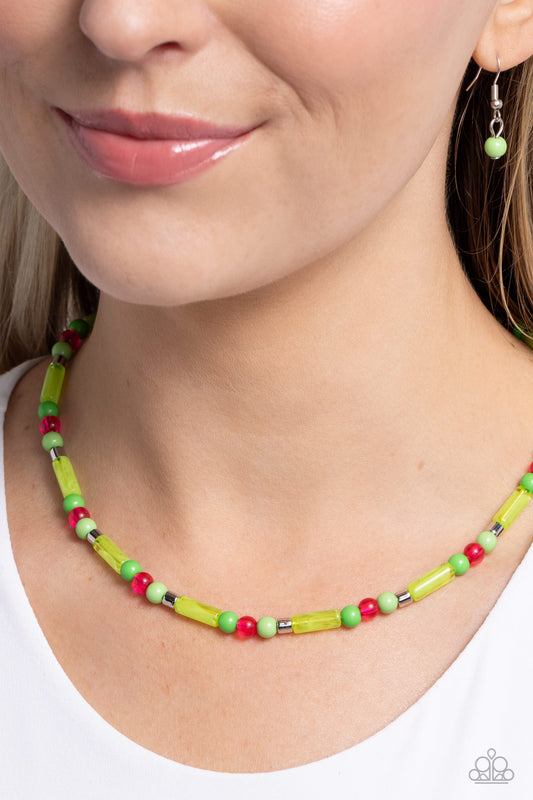 Beaded Beginner Green Necklace - Jewelry by Bretta