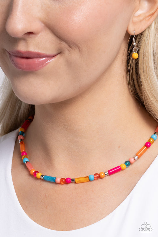Beaded Beginner Orange Necklace - Jewelry by Bretta