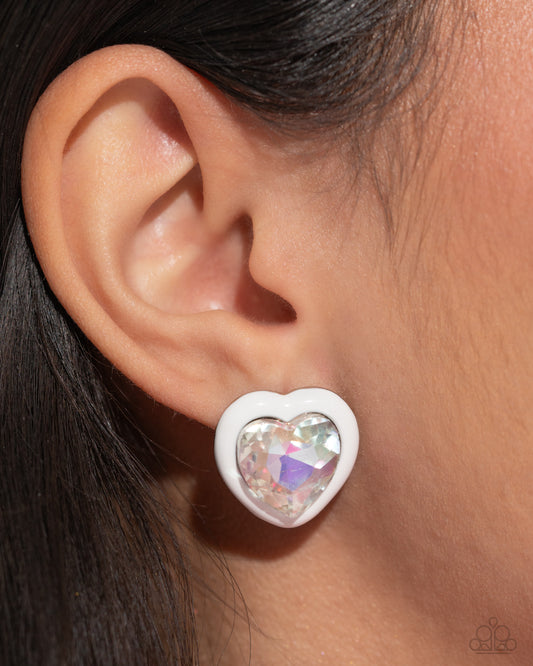 Heartfelt Haute White Earrings - Jewelry by Bretta