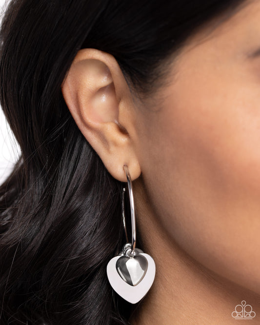 Casually Crushing Silver Heart Hoop Earrings - Jewelry by Bretta