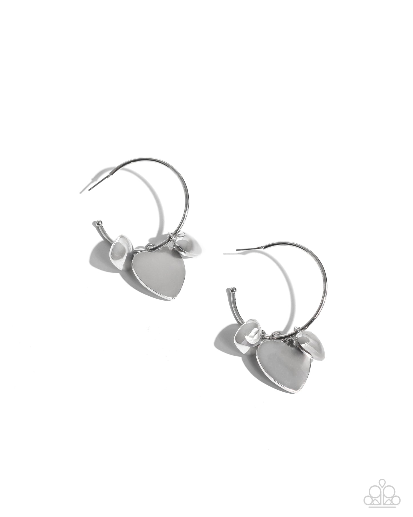 Casually Crushing Silver Heart Hoop Earrings - Jewelry by Bretta