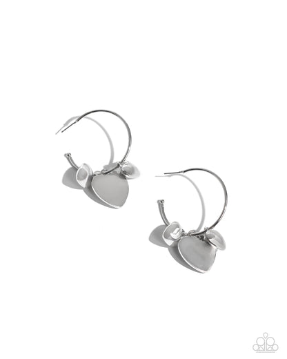 Casually Crushing Silver Heart Hoop Earrings - Jewelry by Bretta