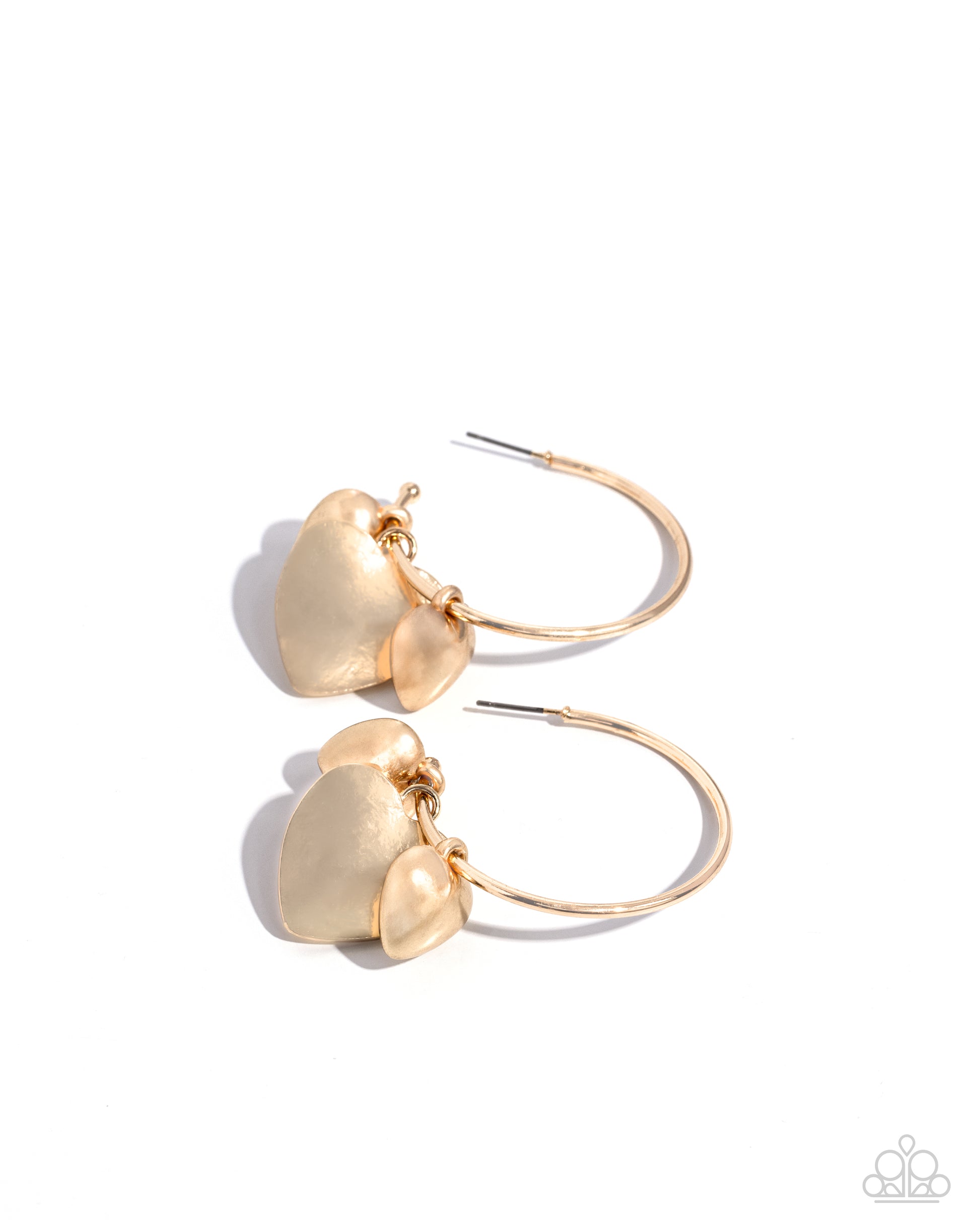 Casually Crushing Gold Heart Earrings - Jewelry by Bretta