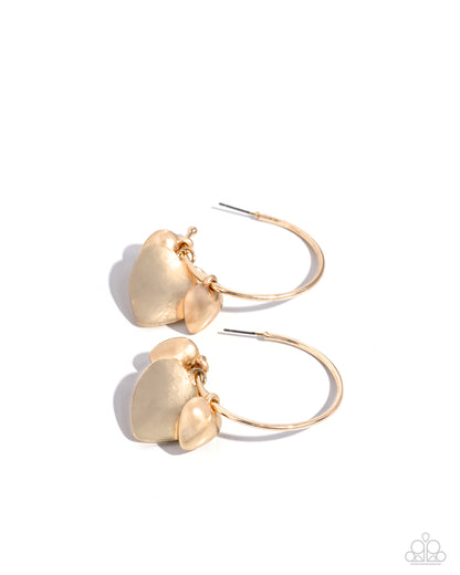 Casually Crushing Gold Heart Earrings - Jewelry by Bretta