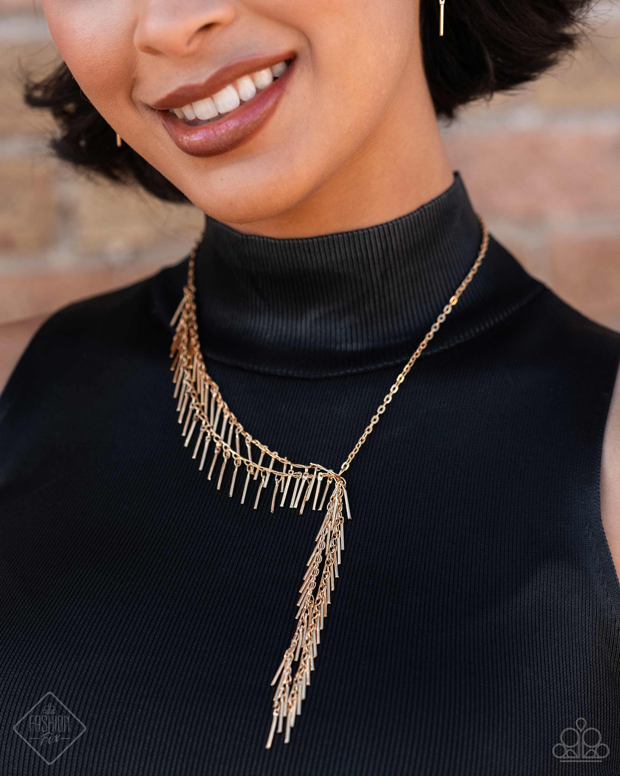 Linear Leap Gold Necklace – Jewelry by Bretta LLC