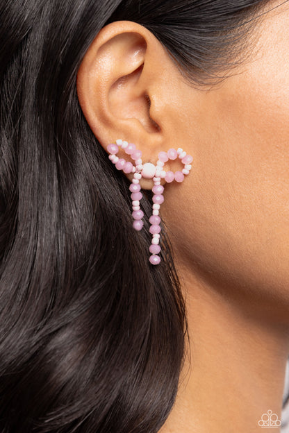 The BOW Must Go On Pink Earrings - Jewelry by Bretta