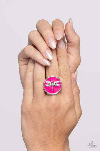 Debonair Dragonfly Pink Ring - Jewelry by Bretta